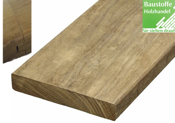 Momoqui System Terrassendiele 21x100mm glatt, Nut und Feder Kopfseitig