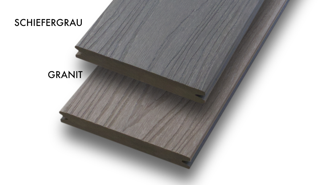 Massiv WPC Terrassendiele SOL 20 x 143mm Schiefergrau / Granit  in 4 Längen