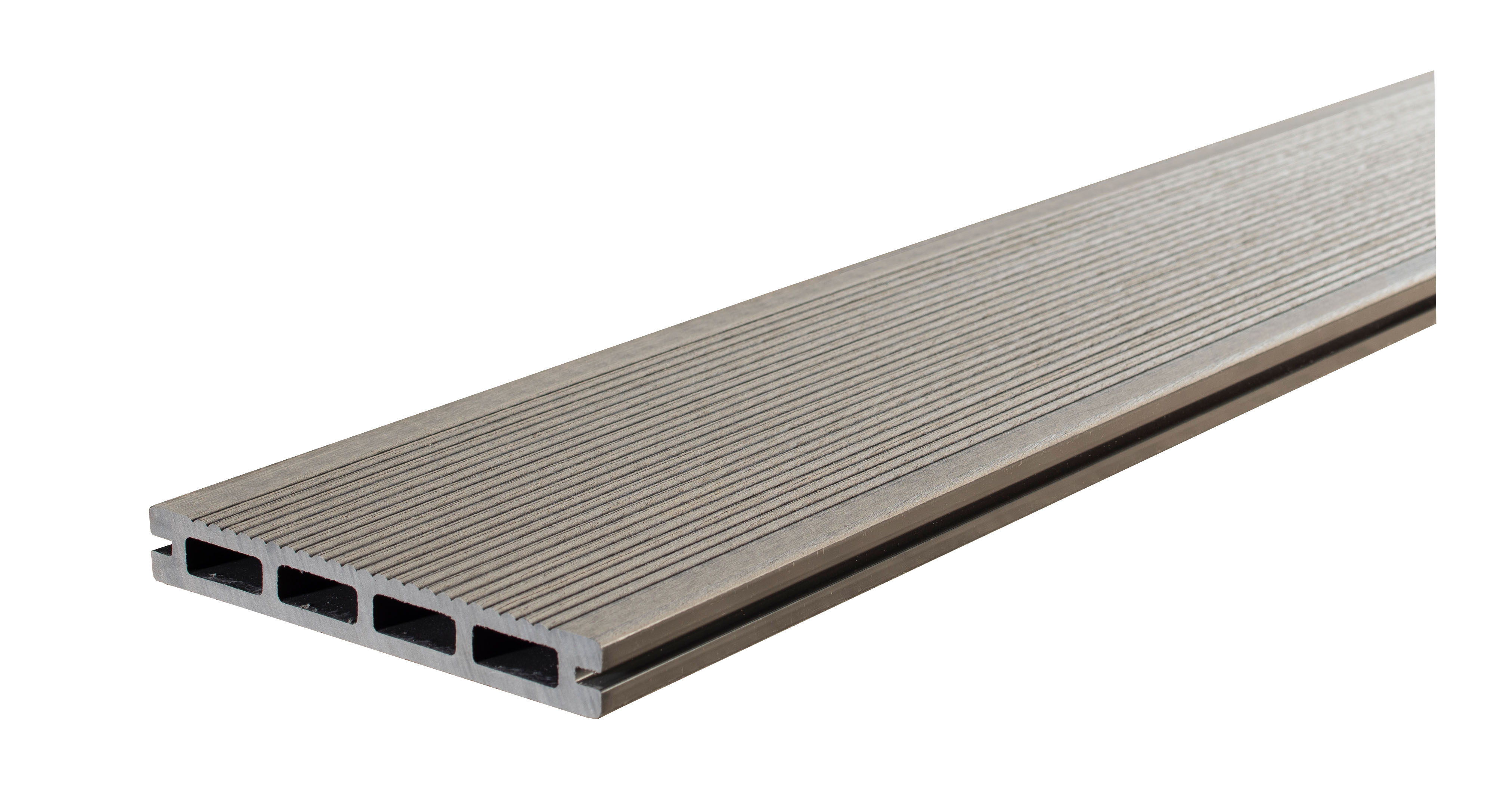 WPC BasicDeck Comfort Grau 20x145mm in glatt und geriffelt