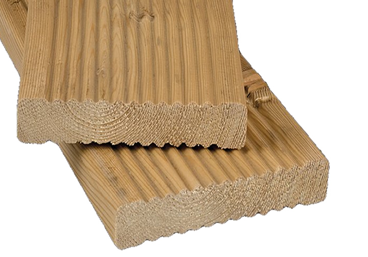 Sibirische Lärche Terrassendiele 34x140mm Wellen Profil