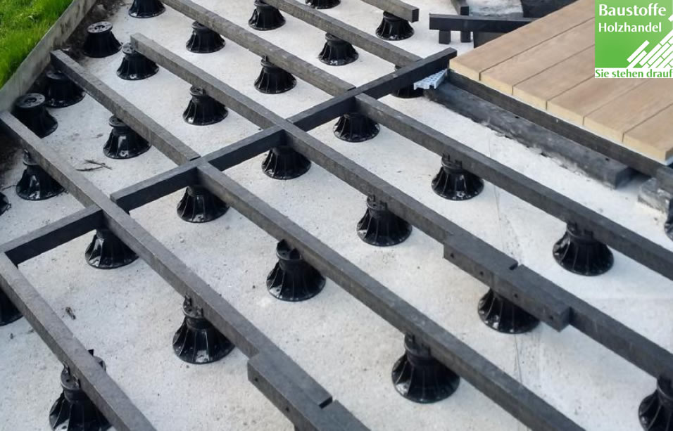WPC massiv Unterkonstruktion 50mm x 50mm x 2400mm Schwarz
