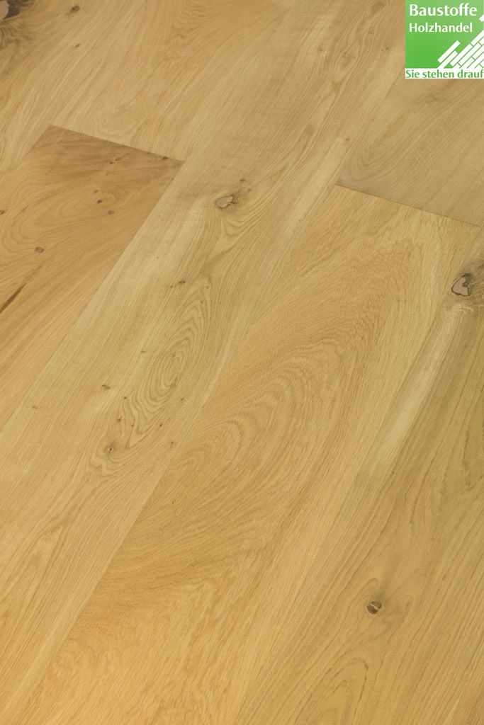 Landhausdiele 3-Schicht Eiche Provence 14x190mm u.14x220mm umlaufd. Klick-Verbindung und Fase