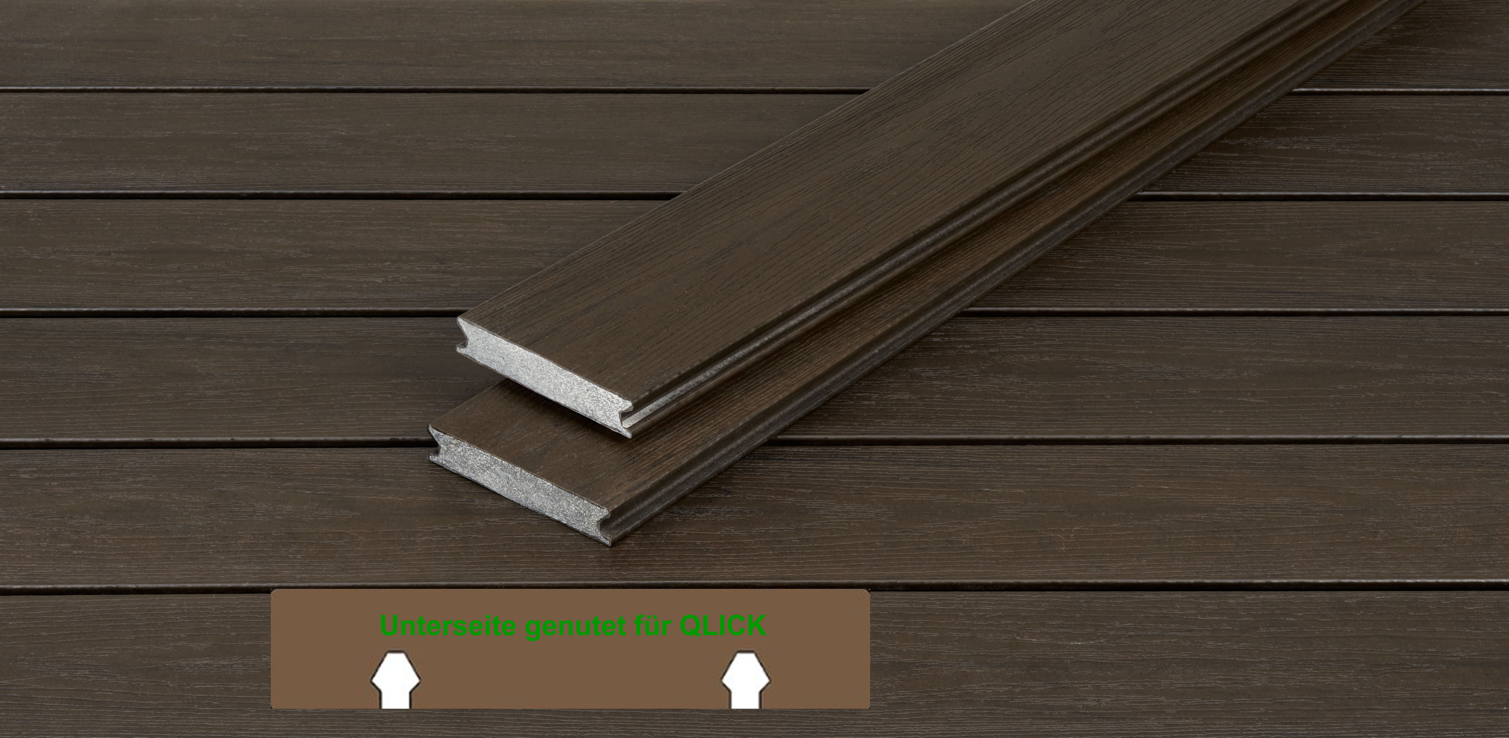 UPM Piazza Pro QLICK Terrassendiele 25x140mm in Brazilian Walnut