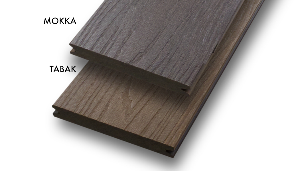 Massiv WPC Terrassendiele SOL 20 x 143mm Tabak / Mokka in 4 Längen