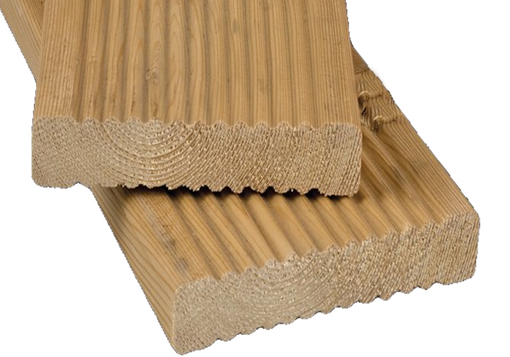 Sibirische Lärche Terrassendiele 45x140mm Wellen Profil