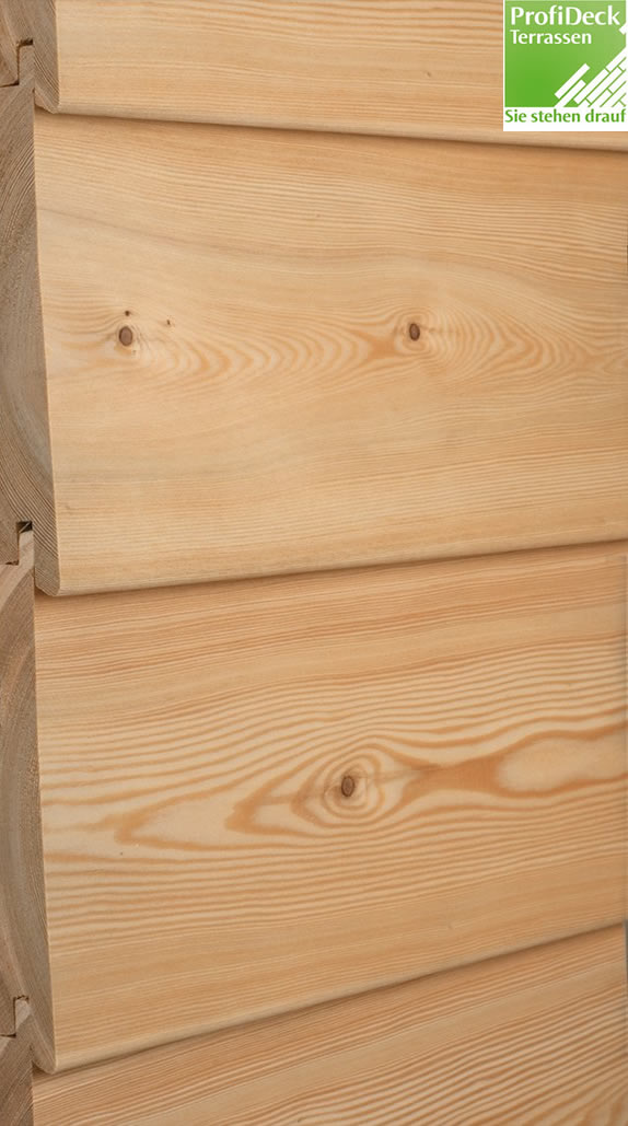 Fassaden Keilstülpschalung sib. Lärche sägerau 26/15 x 144mm