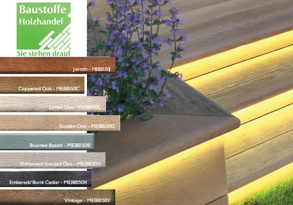 Millboard Terrassendiele Bullnose Rund 32x150mm in 7 Farben