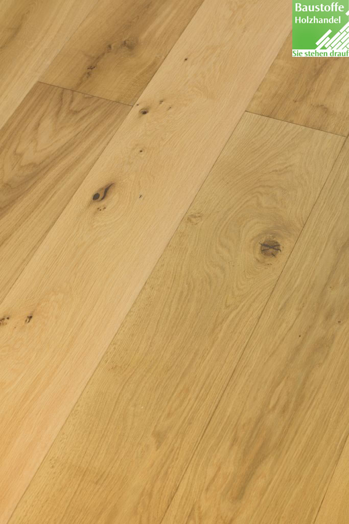 Landhausdiele Mehrschicht Eiche Natur 10x190mm umlaufemd Nut und Feder + leichte Fase