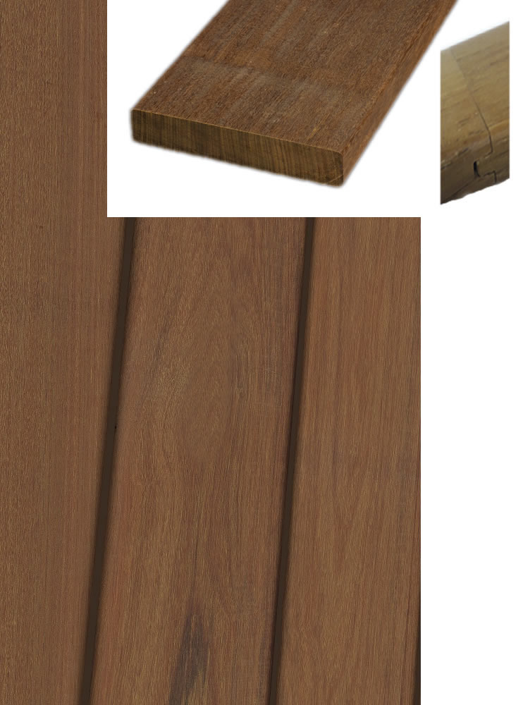 Ipe System Terrassendiele 21x144mm vierseitig glatt, Nut und Feder an den Kopfenden zur Endlosverleg