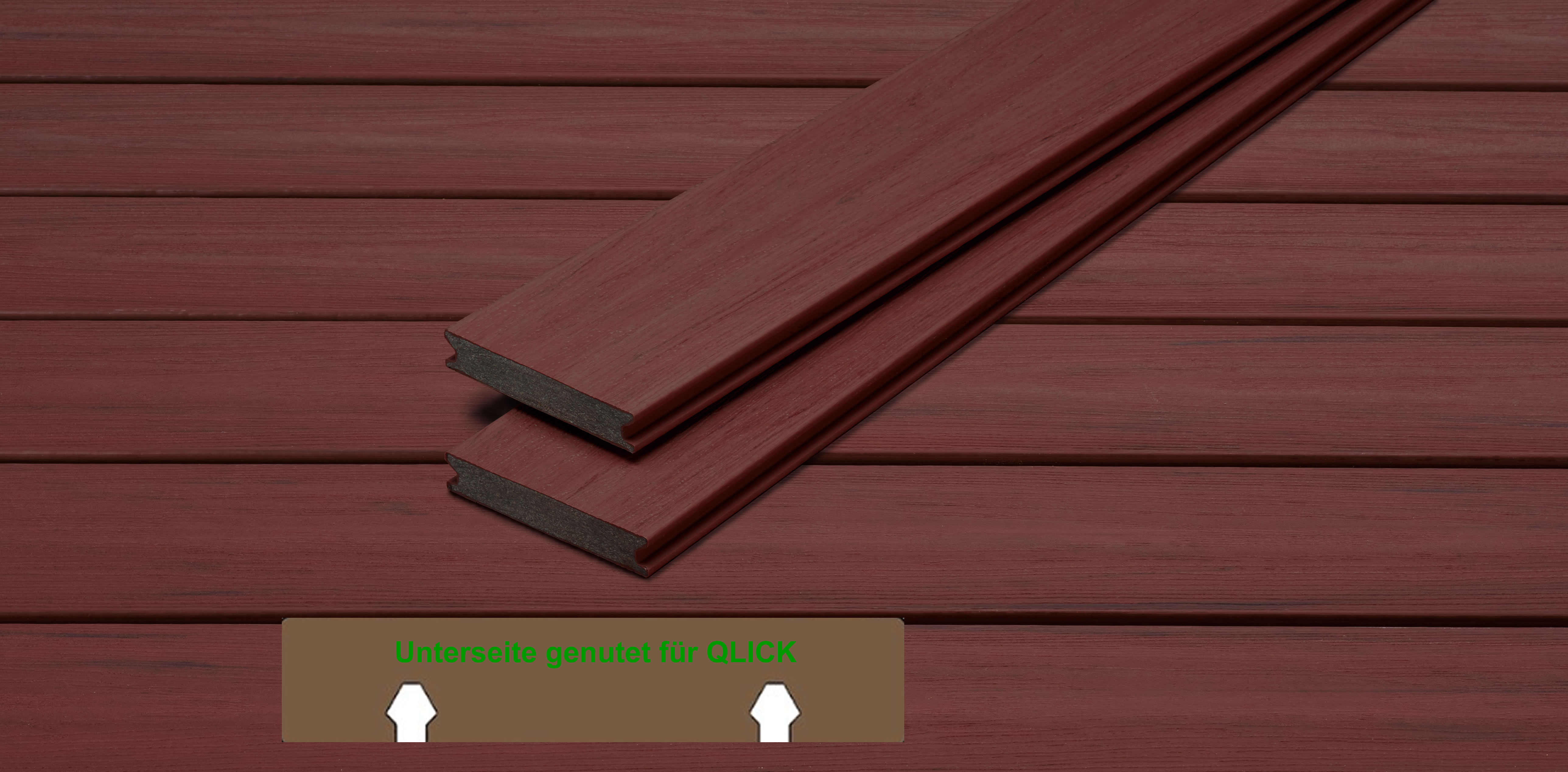 UPM Piazza Pro QLICK Terrassendiele 25x140mm in Red Padauk