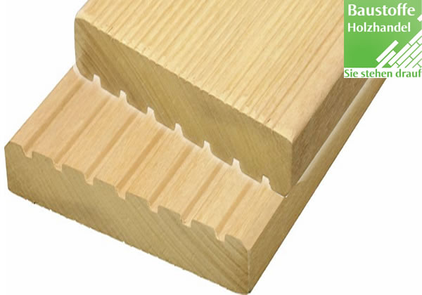 Garapa Terrassendiele 45x145mm geriffelt-genutet