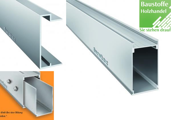 Aluminium Unterkonstruktions System HKP 60x100mm von Eurotec in 4m Längen Alu