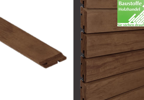 Kebony Clear Rhombus Fassadenprofil 21x68mm für unsichtbare Clipbefestigung