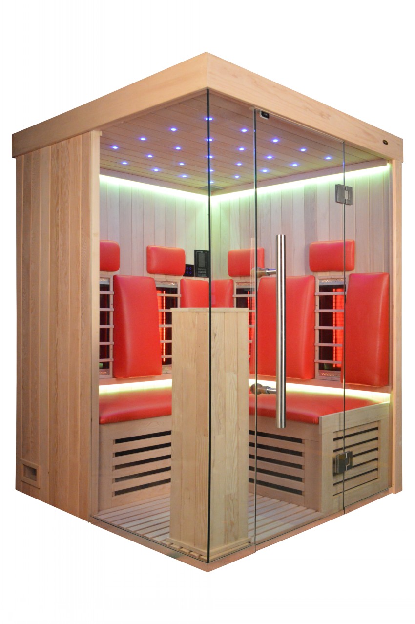 Infrarot Sauna mit Ledersitzen 140x140x201cm