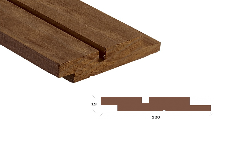 Kebony Clear Wechselfalz Doppelprofil 90° Fassadenbrett 19x120mm