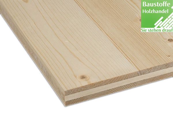 3-Schicht Massivholzplatten Fichte und Douglasie 5000mm x 2050mm in 4 Stärken