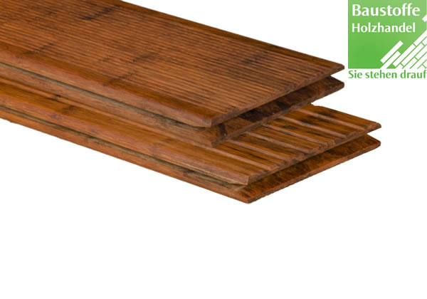 Bambus Select Terrassendiele Coffee 20x140x2200mm fein geriffelt / genutet